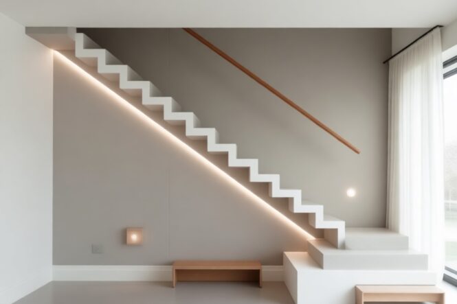 Монолитная бетонная лестница «гармошка» {